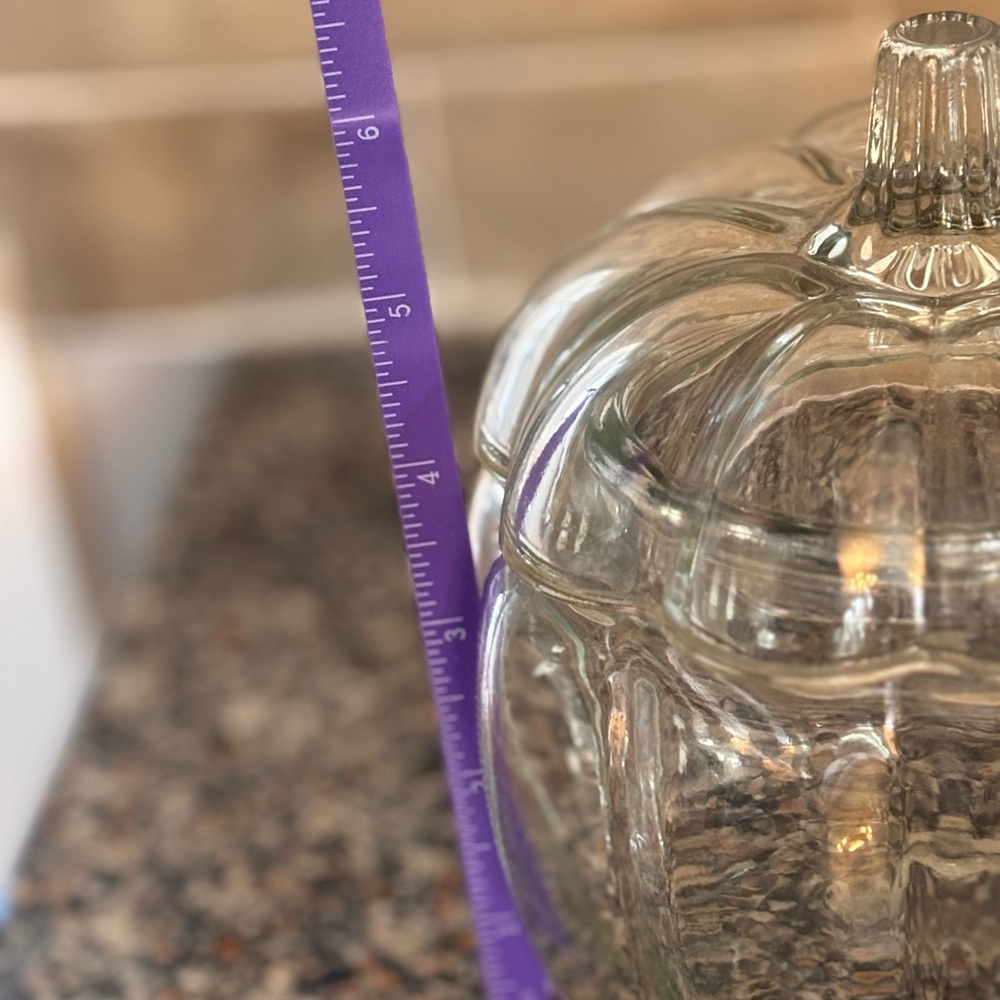 Clear Glass Pumpkin Jar with Lid - Picture 4 of 5